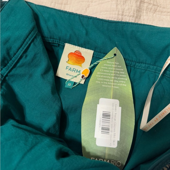 Farm Rio Green Toucans Guipure Midi Skirt - Picture 8 of 10